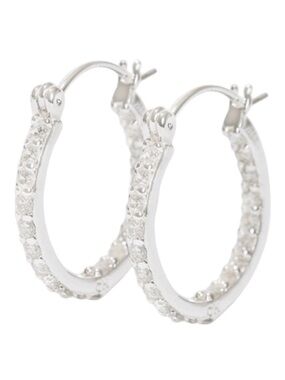 CH Crystal Haze Mini Serena Hoops in Silver Plated Brass Cubic Zirconia New
